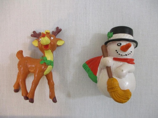 Frosty the Snowman and Rudolph the Red-Nosed Reindeer Plastic Figurines, made in Portugal, 3 oz