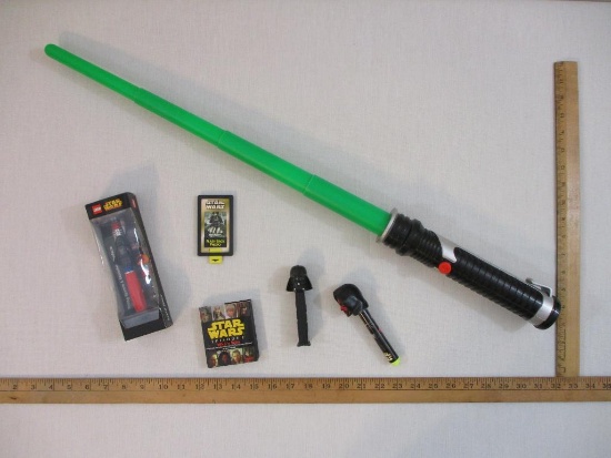 Star Wars Items including sealed Lego Star Wars Writing System, Darth Vader Pez Machine, 1999 Light