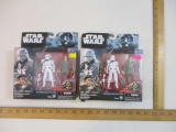 Two Star Wars First Order Snowtrooper Officer Action Figures, new in packages, 2016 Hasbro Lucasfilm