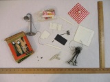 Assorted Plastic Train Accessories including utility poles, lamp posts and more, 7 oz