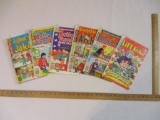 Six Vintage Archie Comic Books: Jughead's Jokes No. 50 (Sept 1976), Betty and Veronica No. 295 (July