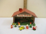 Sears Santa's Workshop Plastic Building, made in Hong Kong, in original box, 11 oz