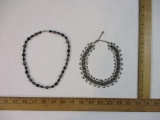 Two Beautiful Silver Tone Necklaces including metallic beads and more, 3 oz