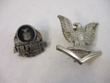 Two Military Pins including United States Air Force and more, 1 oz