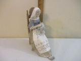 Lladro 4865 Seated Woman with Needlepoint/Embroidery 11