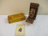 Vintage Kodak Rainbow Hawk-Eye No 2 A Folding Model B Camera with instruction manual, 1 lb 15 oz