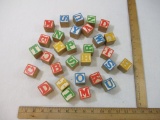 Lot of Vintage Wooden Alphabet Blocks, 1 lb 1 oz