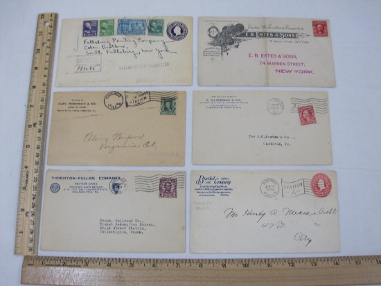 Six Early 1900s Postmarked Envelopes and Advertising Covers