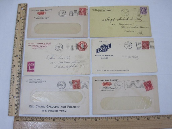 Six Early 1900s Postmarked Envelopes and Advertising Covers including Henry W Plant & Co Inc