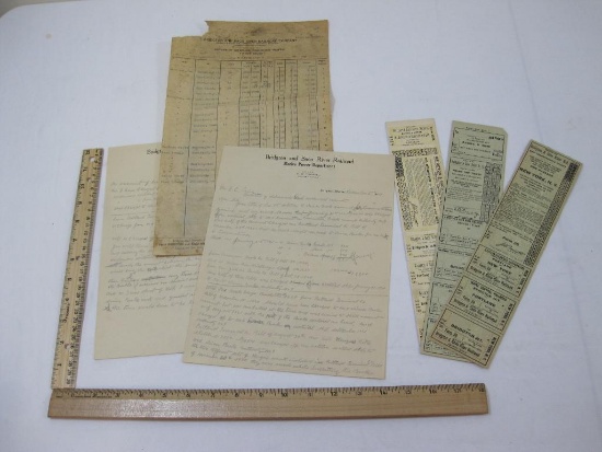 Bridgeton and Saco River Railroad Documents including 1921 Letter from the Auditor of Disbursements