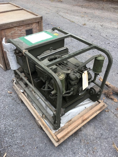 Military Standard Generator 3 KW 28 Volts DC 4 Cylinder Air Cooled, engine preserved with shipping