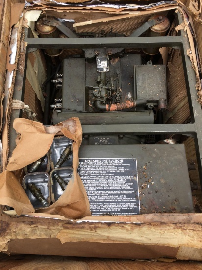 Military Standard Generator 3 KW 28 Volts DC 4 Cylinder Air Cooled, engine preserved with shipping