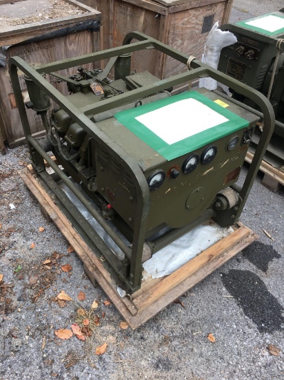 Military Standard Generator 3 KW 28 Volts DC 4 Cylinder Air Cooled, engine preserved with shipping