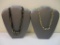 Two Necklaces including black and gold seed bead multistrand necklace and more, 4 oz
