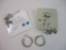 Silver Tone Jewelry Items including GH Bass & Co 3 pair earring set, Princess Cruises Blue Pendant,