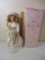 Victorian Battenberg Lace Porcelain Doll with Stand, ABC Distributing Inc, in original box, 2 lbs 4
