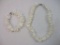 White Shell Necklace and Bracelet Set, 5 oz