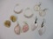Five Pairs of Earrings including pink tones and shells, 2 oz