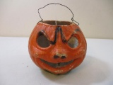 Vintage Fiber/Paper Mache Halloween Pumpkin Lantern, see pictures for condition AS IS, 5 oz