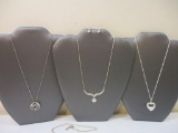 Silver Tone Jewelry including heart pendant, #1 Grandma, Mom and necklace and earring set, 2 oz