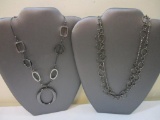 Two Gun Metal Necklaces from NY Collection and Express, 3 oz