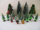 Assorted Vintage Miniature Bristle and Plastic Christmas Trees, 1 lb 10 oz