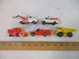 Five Vintage Emergency and Construction Miniature Cars from Hot Wheels, Matchbox, Corgi and Zylmex,