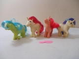 Four 1980s My Little Ponies, 1983-1984 Hasbro, 12 oz