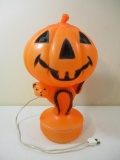 Vintage Lighted Halloween Jack-o-Lantern and Spooky Cat Blowmold, 13