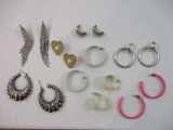Eight Pairs of Vintage Pierced Earrings, 4 oz
