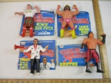 Four 1980s Titan Sports Wrestling Figures: Hot Rod Rowdy Roddy Piper, Muscle Man Randy Savage,