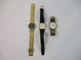 Three Gold Tone Men's Watches from Seiko, Timex, and Waltham, 5 oz