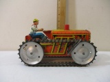 Vintage Metal Marx Mechanical/Wind-up Tractor with Key, 1 lb 3 oz
