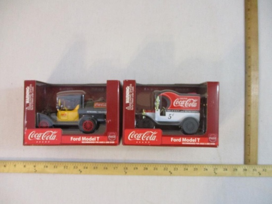 Two Sealed Coca-Cola Ford Model T Diecast Metal Collectible Car Coin Banks, Gearbox Toys &