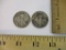 1942 & 1942-S Walking Liberty Silver Half Dollar Coins, 078 ozt total weight