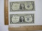 One Dollar Silver Certificates, 2 Bills 1957 Series A