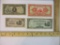 Four Foreign Paper Currency Notes from Japan and Peru: Japanese 10 Pesos, Japanese Fifty Centavos,