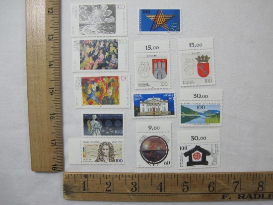 Assorted German Postage Stamps includes George Grosz, Otto Pankok, Bremen, Hamburg and others, mint
