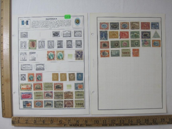 Guatemala Postage Stamps 1902-66 including 3 centavos, 20 centavos, 3 Pesos and more, hinged
