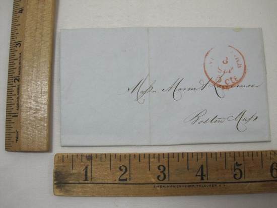 Boston to New York Stampless Cover 1847, Lord & Taylor