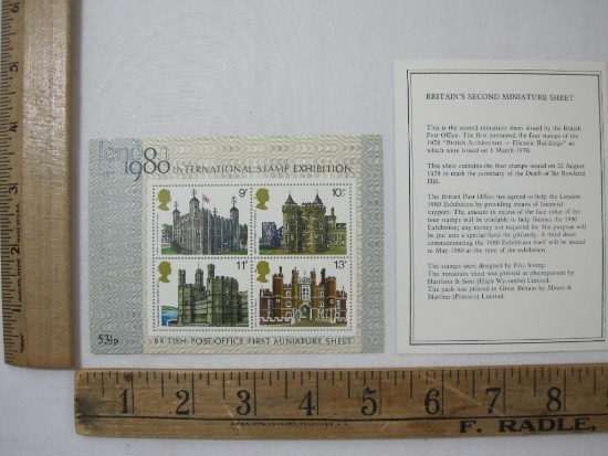 London 1980 British Post Office First Miniature Set, International Stamp Exhibition