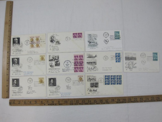 US Postage Stamps First Day Covers including Abraham Lincoln Coil Stamp, Simon Bolivar, Dedication