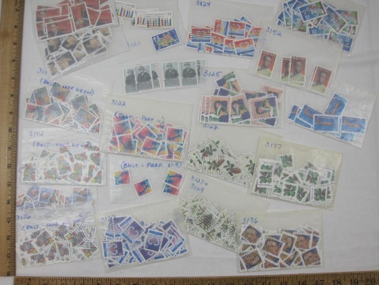 Assorted Canceled Postage Stamps including F Scott Fitzgerald, Christmas 1996 and more