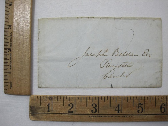 Stampless Cover, Joseph Beldam Esq, 1835, see pictures for more information