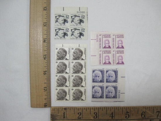 Four Blocks Of Postage Stamps including Franklin D Roosevelt, Einstein and others Scott #1284b,