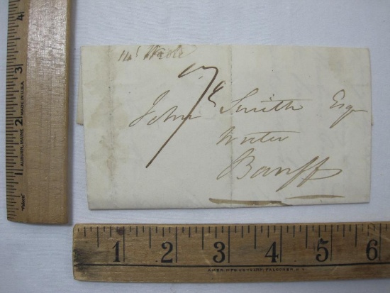 Stampless Cover Aberdeen to John Smith at Banff, Feb 13 1821