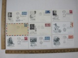 First Day Covers US Postage Stamps with Noah Webster 4 cent, 200th Anniversary Fort Duquesne and