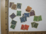 Assorted German Deutsche Reich Stamps includes 3 Mark, 30 Mark, 50 Mark and more, some hinged some