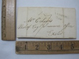 Stampless Cover written to W C Lewis, Blandford to Exeter, May 1811, see pictures for details