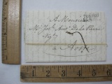 French Stampless Cover, Monsieur Antonio De La Pierre, 1839